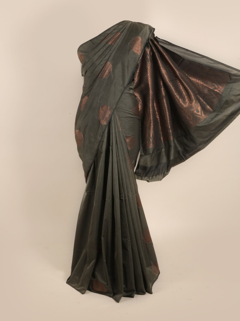 

Pothys Grey & Copper-Toned Ethnic Motifs Silk Cotton Saree
