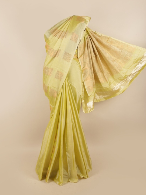 

Pothys Yellow & Gold-Coloured Ethnic Motifs Zari Silk Cotton Saree
