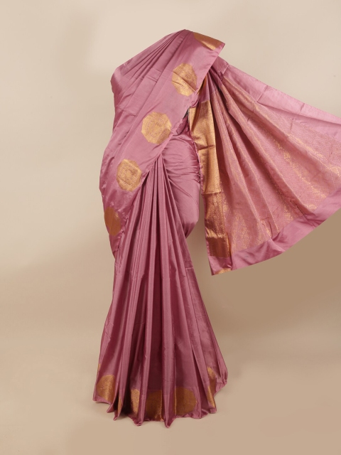 

Pothys Pink & Gold-Toned Ethnic Motifs Zari Silk Cotton Saree