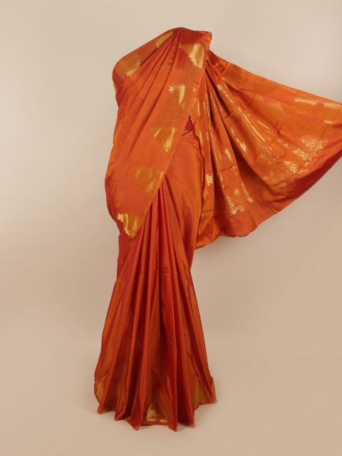 

Pothys Orange & Gold-Coloured Zari Silk Cotton Saree