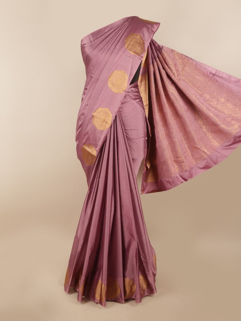 

Pothys Mauve & Gold-Toned Silk Cotton Saree