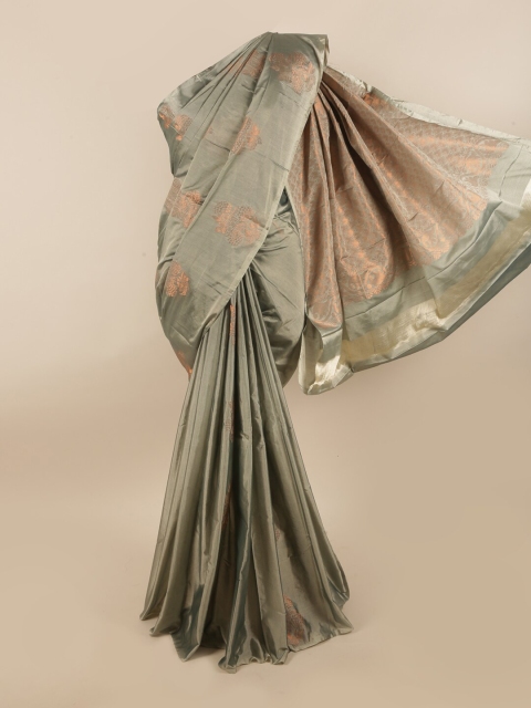 

Pothys Grey & Copper-Toned Ethnic Motifs Silk Cotton Saree