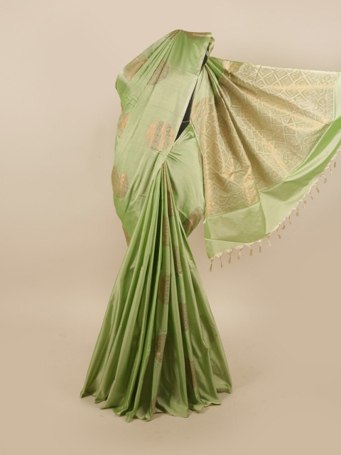 

Pothys Green & Copper-Toned Ethnic Motifs Silk Cotton Saree