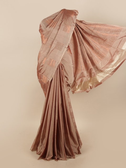 

Pothys Mauve & Copper-Coloured Ethnic Motifs Zari Silk Cotton Saree