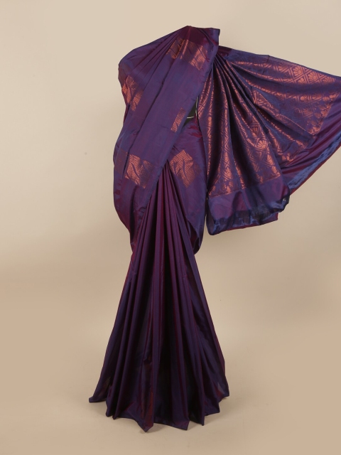 

Pothys Purple & Copper-Coloured Ethnic Motifs Zari Silk Cotton Saree