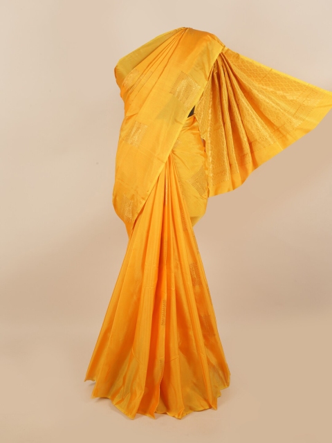 

Pothys Yellow & Gold-Toned Woven Design Zari Silk Cotton Saree