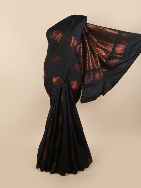

Pothys Black & Copper-Toned Ethnic Motifs Silk Cotton Saree