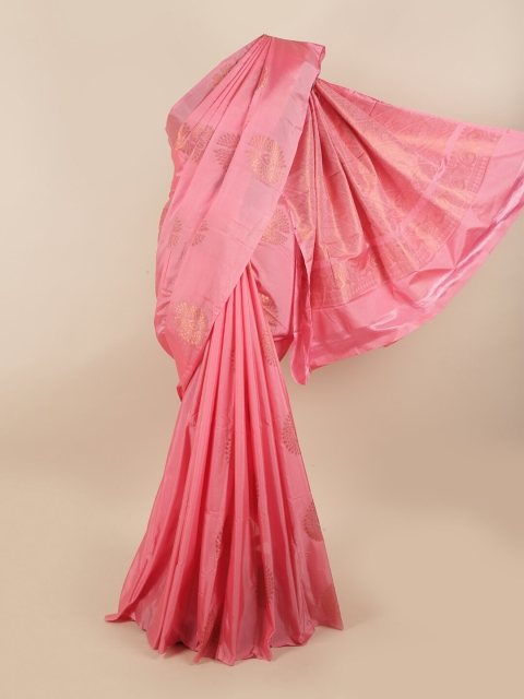 

Pothys Pink & Copper-Toned Ethnic Motifs Silk Cotton Saree