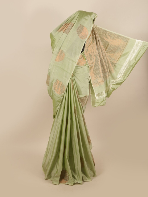 

Pothys Green & Copper-Toned Ethnic Motifs Silk Cotton Saree