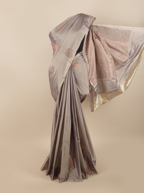 

Pothys Grey & Brown Woven Design Zari Silk Cotton Saree