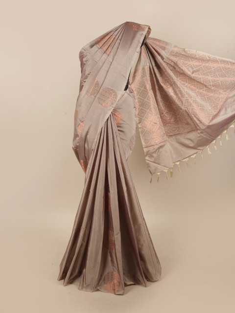

Pothys Brown & Copper-Coloured Ethnic Motifs Zari Silk Cotton Saree