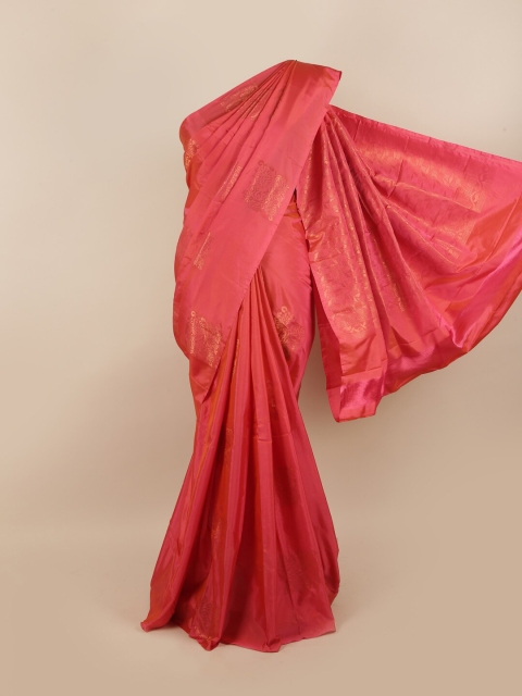 

Pothys Pink & Gold-Coloured Ethnic Motifs Zari Silk Cotton Saree