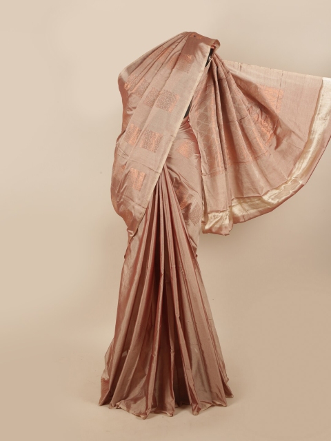 

Pothys Beige & Copper-Toned Woven Design Zari Silk Cotton Saree