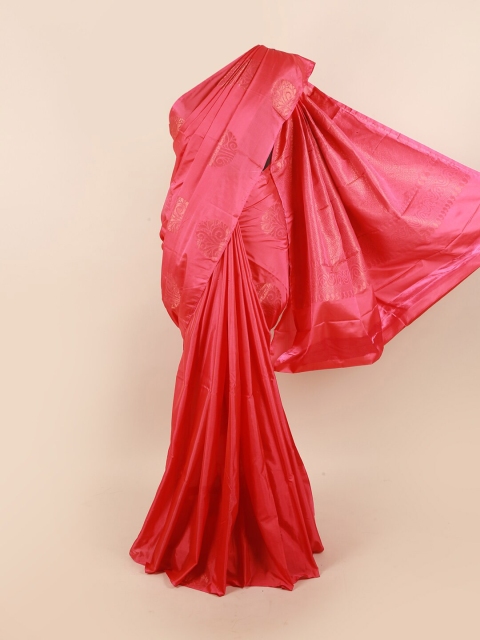 

Pothys Pink & Copper-Toned Woven Design Zari Silk Cotton Saree