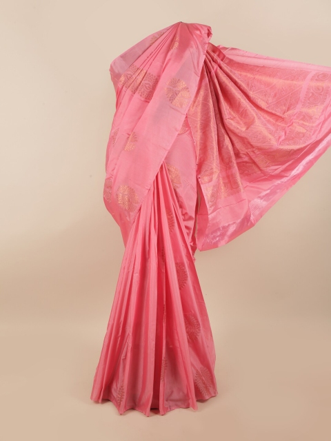 

Pothys Pink & Copper-Toned Ethnic Motifs Silk Cotton Saree