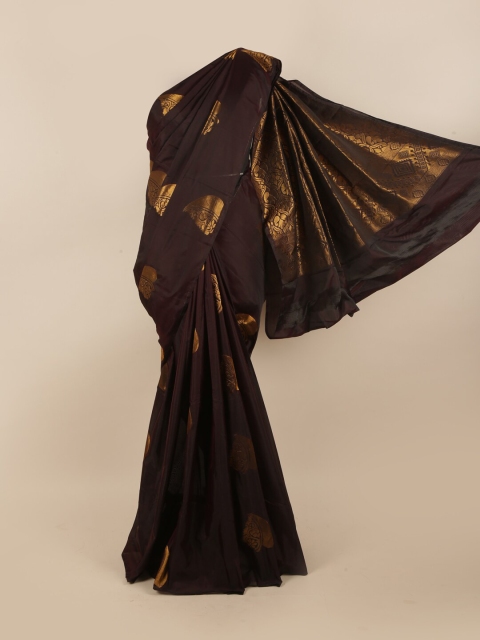 

Pothys Maroon & Gold-Toned Ethnic Motifs Zari Silk Cotton Saree