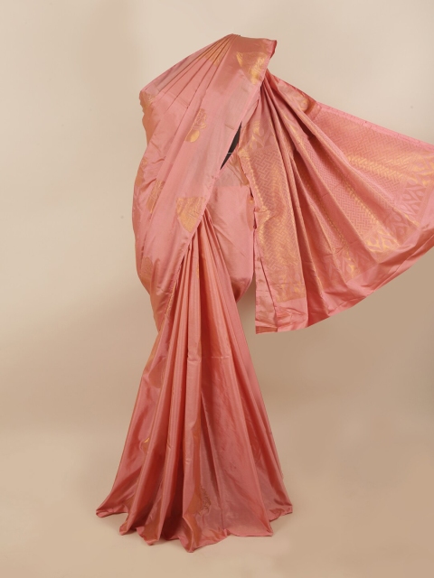 

Pothys Pink & Gold-Toned Ethnic Motifs Silk Cotton Saree