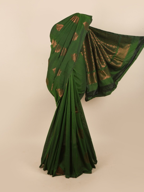 

Pothys Green & Copper-Toned Ethnic Motifs Silk Cotton Saree