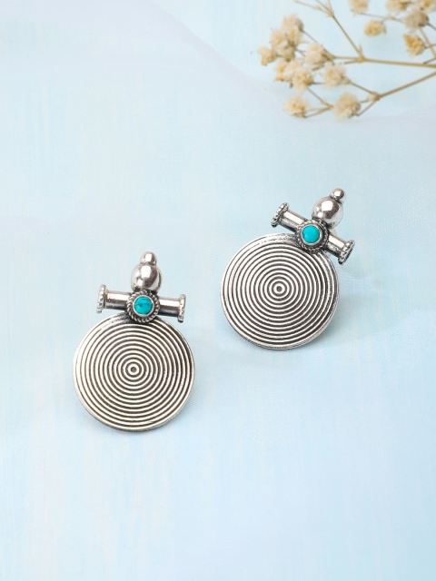 

Fabindia Silver-Toned Contemporary Studs Earrings