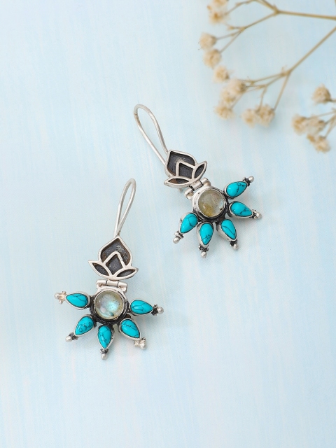 

Fabindia Silver-Toned Contemporary Drop Earrings