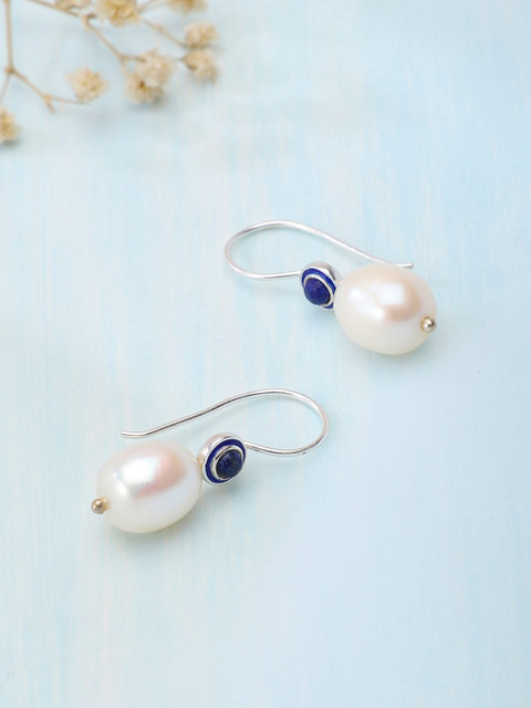 

Fabindia Gold-Toned & White Contemporary Drop Earrings