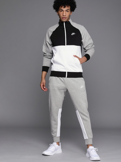 

Nike Men Grey & Black Colorblocke Tracksuit