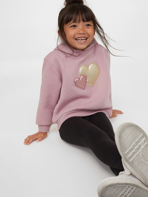 

H&M Girls Black Brushed-inside leggings