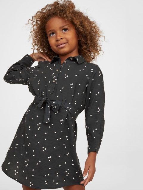 

H&M Kids Girls Grey Belted shirt dress