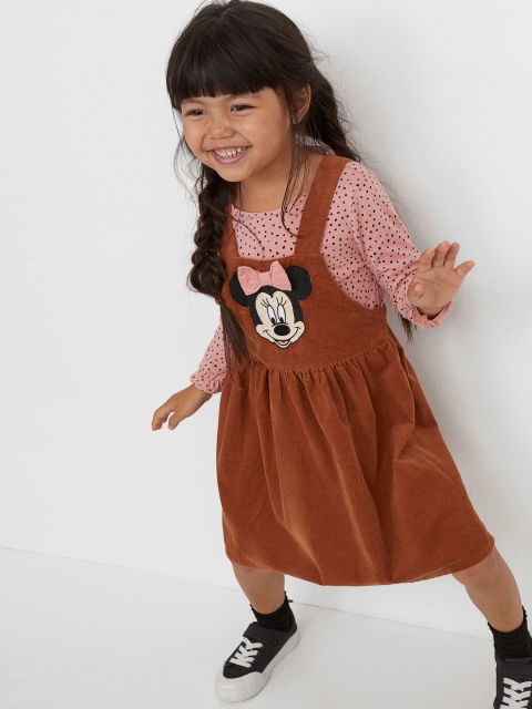 

H&M Girls Pink & Brown Printed 2-Piece Cotton Set
