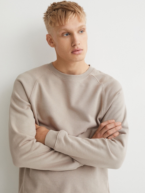 

H&M Men Beige Regular Fit Sweatshirt