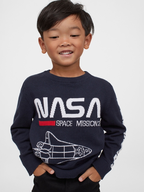 

H&M Boys Blue Jacquard-Knit Jumper