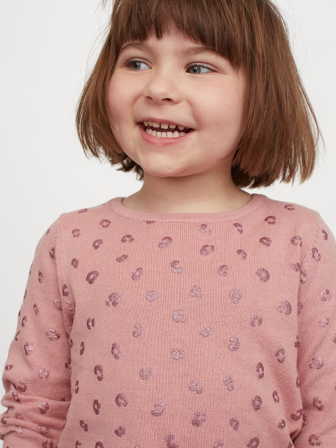 

H&M Kids Girls Pink Fine-knit cotton jumper