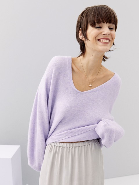 

H&M Women Purple Knitted Jumper