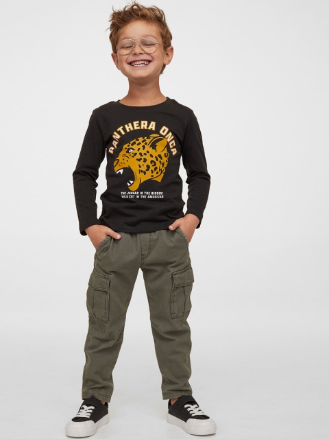 

H&M Boys Green Relaxed Fit cargo joggers