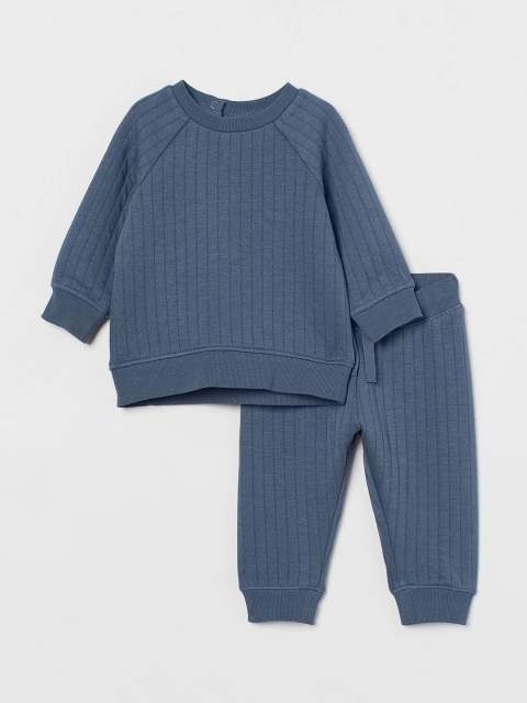 

H&M Boys Blue 2-piece quilted set