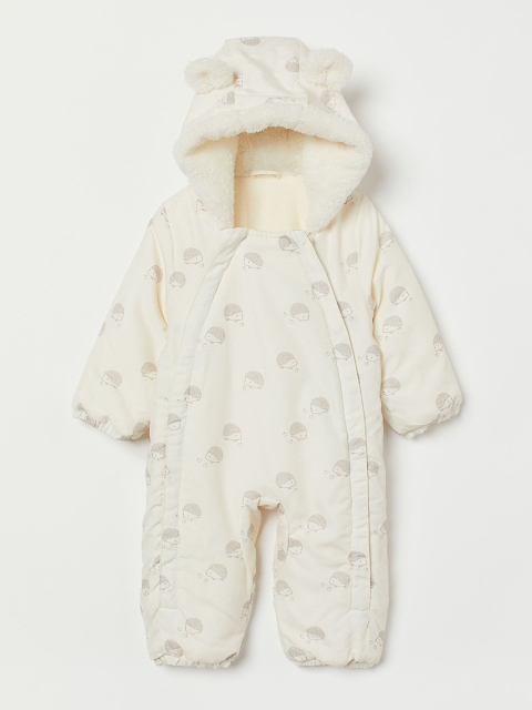 

H&M Kids Girls White Padded all-in-one suit