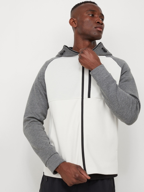 

H&M Men White & Grey Regular Fit Track jacket