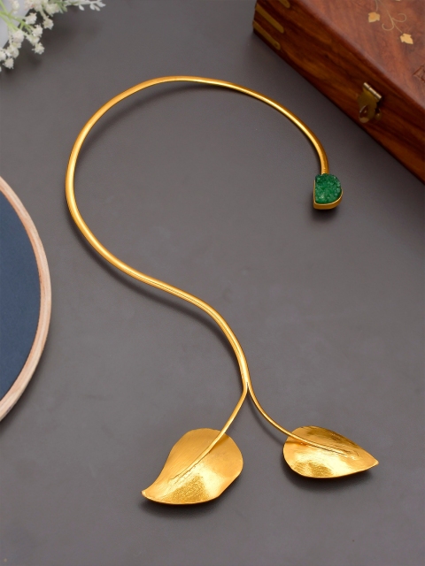 

Silvermerc Designs Gold-Plated & Green Brass Gold-Plated Open Necklace