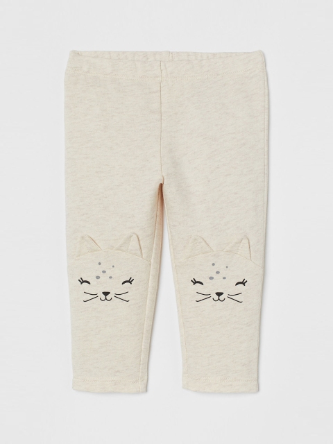 

H&M Girls Beige Brushed-Inside Leggings
