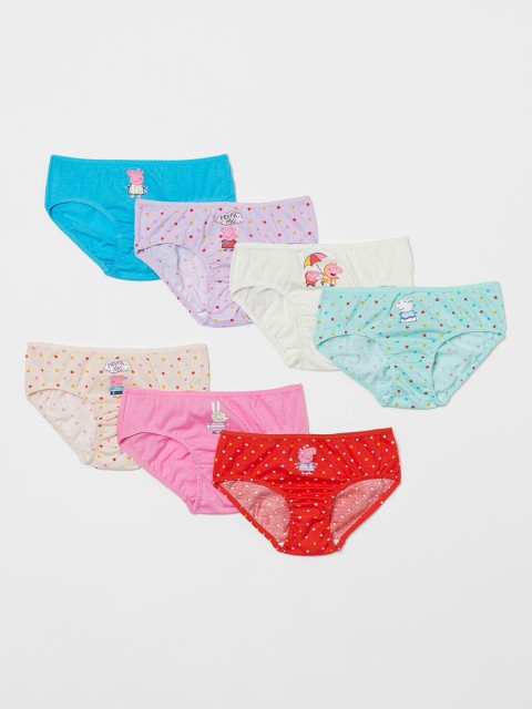 

H&M Girls Pack of 7 Printed Cotton Briefs, Multi