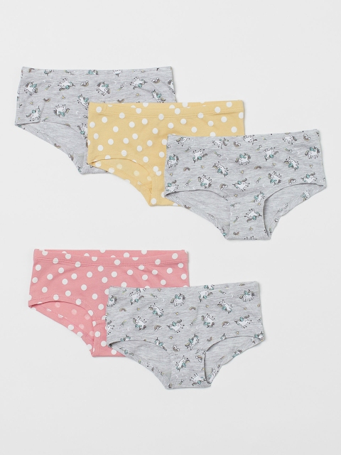 

H&M Girls Pack of 5 Printed Hipster Briefs, Multi
