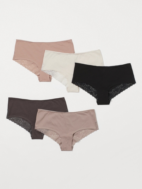 

H&M Women Pack of 5 Solid Hipster Briefs, Multi