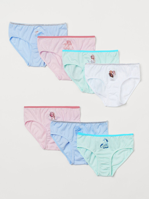 

H&M Girls Pack of 7 Printed Cotton Briefs, Multi