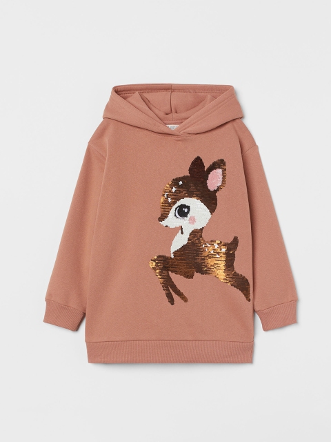 

H&M Kids Girls Beige Motif-detail hoodie