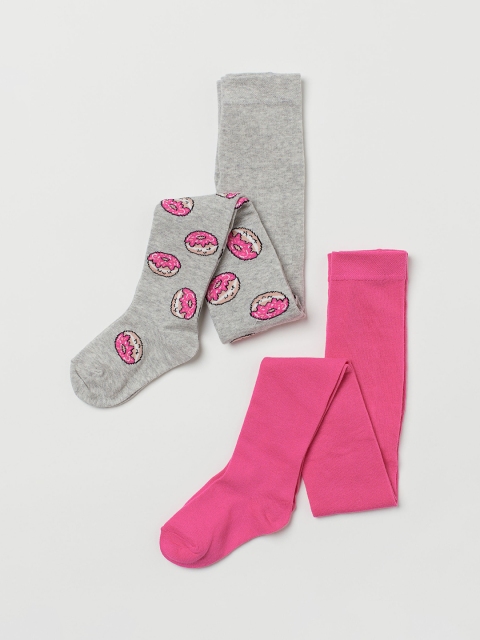 

H&M Girls Grey & Pink 2-pack fine-knit tights