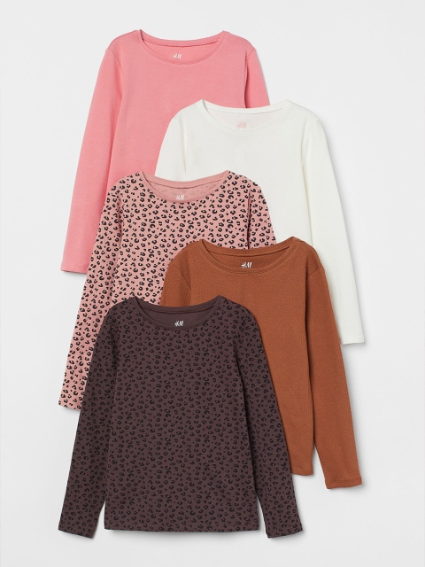 

H&M Girls Pack of 5 Regular Jersey Tops, Multi