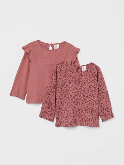 

H&M Girls Pack of 2 Pink Regular Jersey Tops