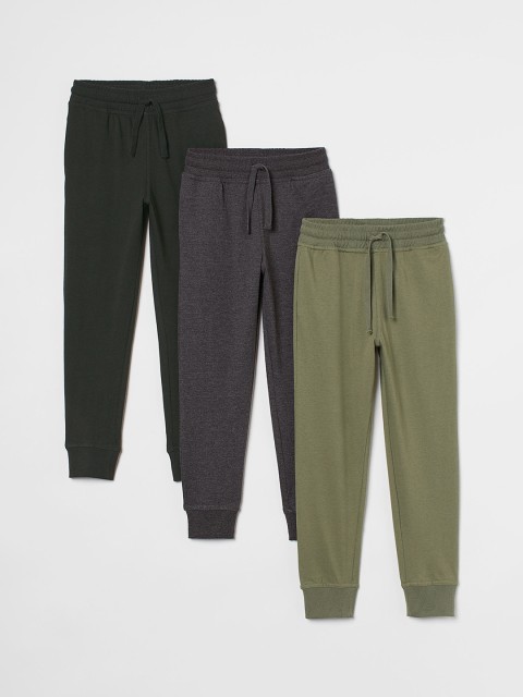 

H&M Boys Green & Grey 3-Pack Cotton Jersey Joggers