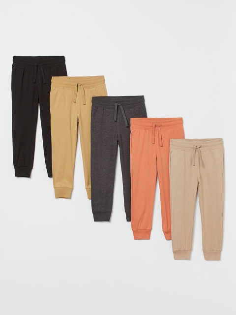

H&M Kids Boys 5-pack cotton jersey joggers, Black