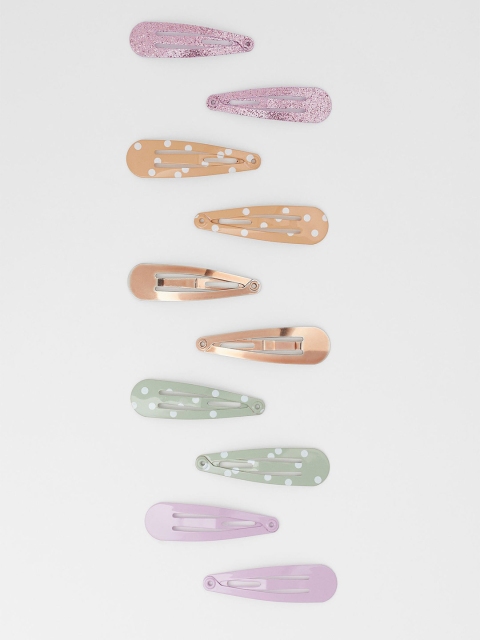 

H&M Girls Green & Pink 10-Pack Hair Clips